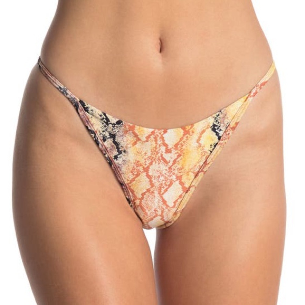 L SPACE 'Jay' High Leg Bitsy Brazilian Bikini Bottoms Pretty in‎ Python